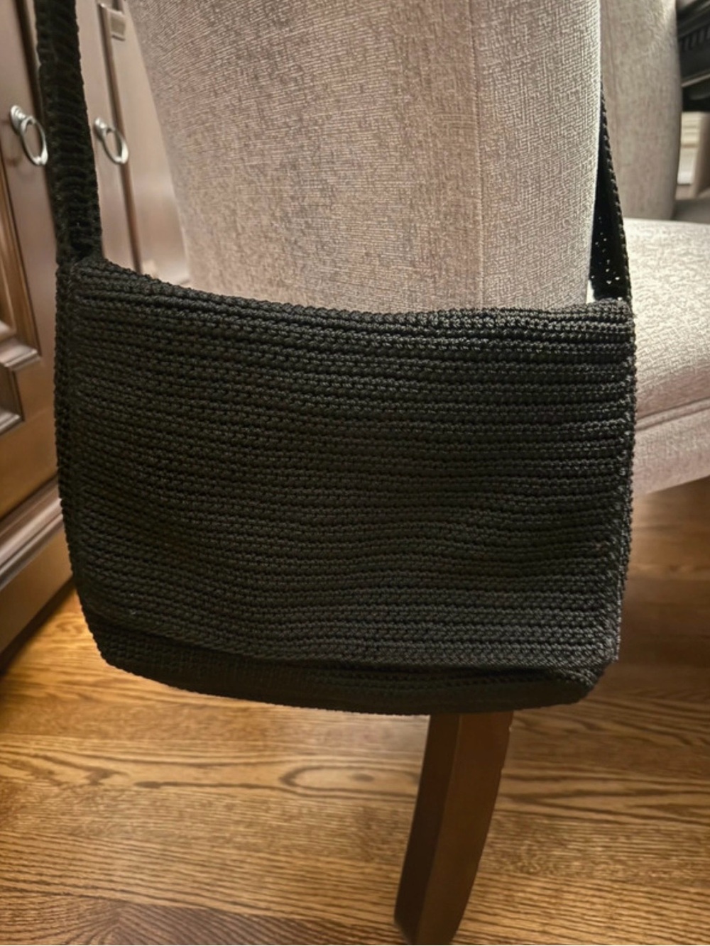 The Sak Black Crochet Shoulder Bag